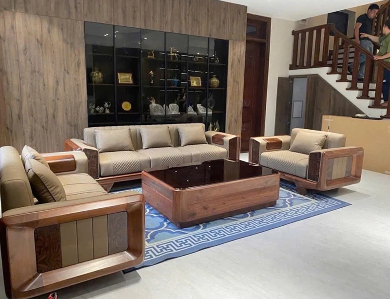 SOFA VĂNG GỖ ÓC CHÓ ANTERO  - ĐẲNG CẤP VĨNH CỬU TRONG NỘI THẤT PHÒNG KHÁCH - GD1040