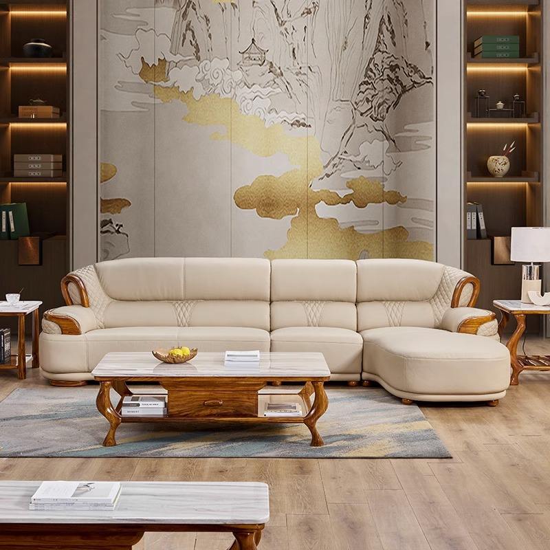 SOFA GÓC CALVIN: KIỆT TÁC ĐƯƠNG ĐẠI TỪ GỖ ÓC CHÓ VÀ DA CAO CẤP - GD1042