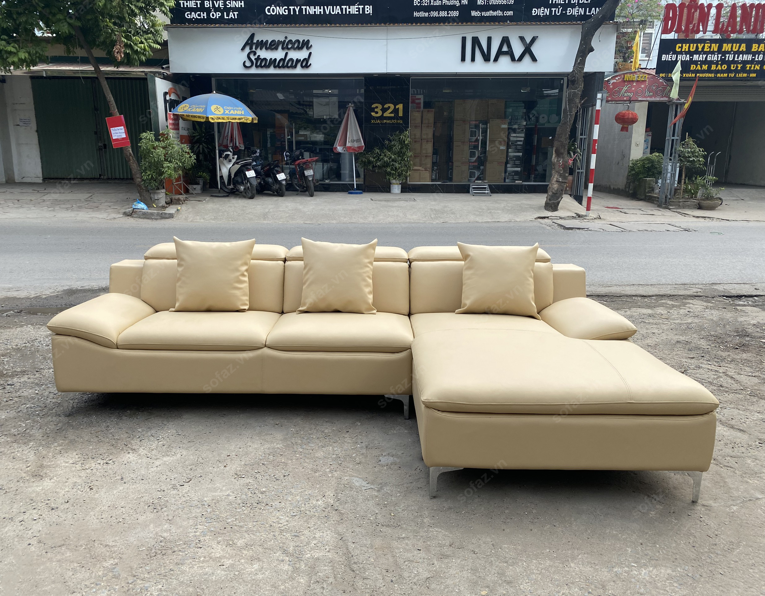 Sofa góc hiện đại da cao cấp GD644