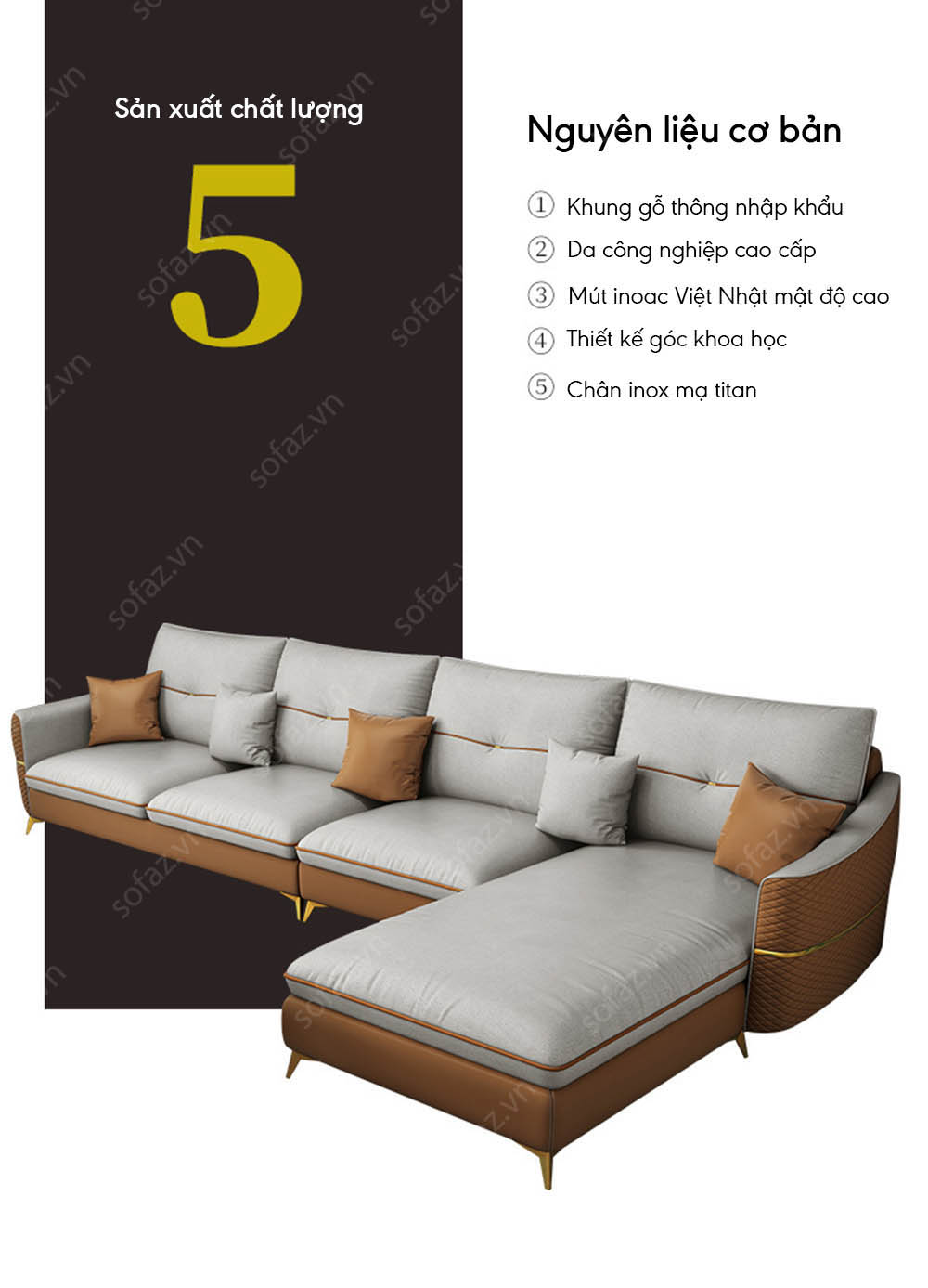 Sofa phòng khách GD532 - Sofa góc Newyouth