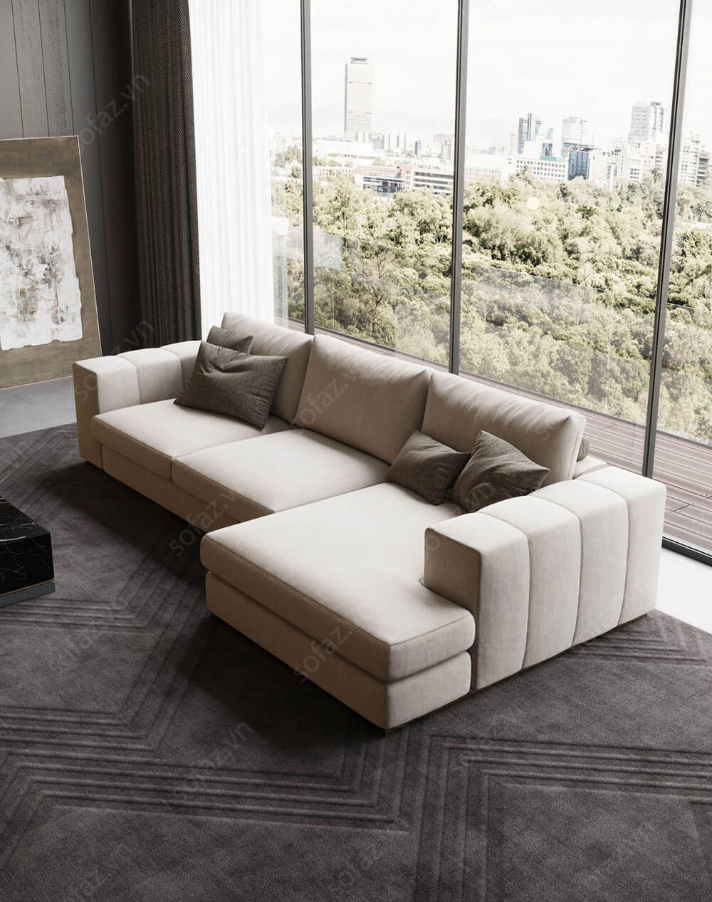 Sofa góc phòng khách cao cấp GD559