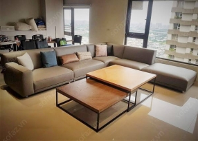 Ghế sofa góc L da phòng khách hiện đại - AT90