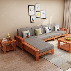 Ghế sofa góc gỗ GD340 sang trọng, hiện đại