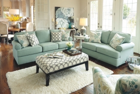 Bộ sofa phòng khách Tân cổ điển GD304 thanh lịch với chất liệu vải