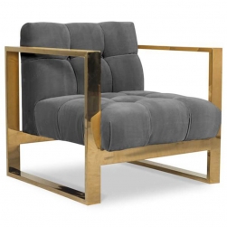 Sofa đơn hiện đại GD72  - Ghế Brass Kube chất liệu nỉ