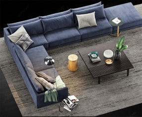Sofa góc hiện đại GD38 đơn giản, thanh lịch